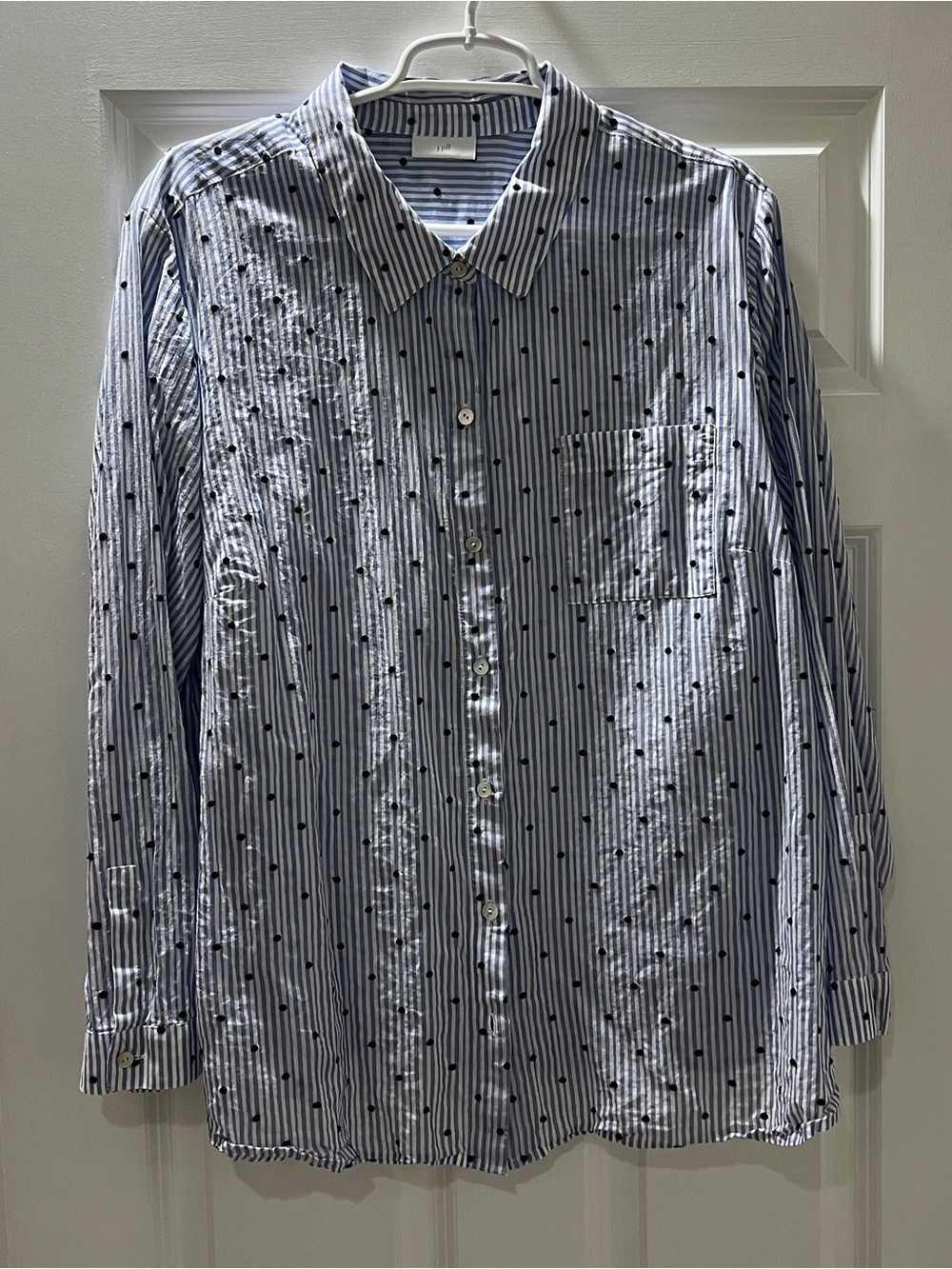 J. Jill Light Cotton Blue Stripe Women’s Shirt